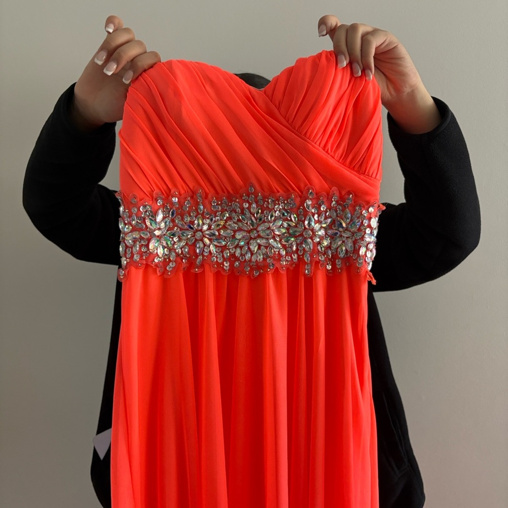 Sequin Hearts Vibrant Orange Dress